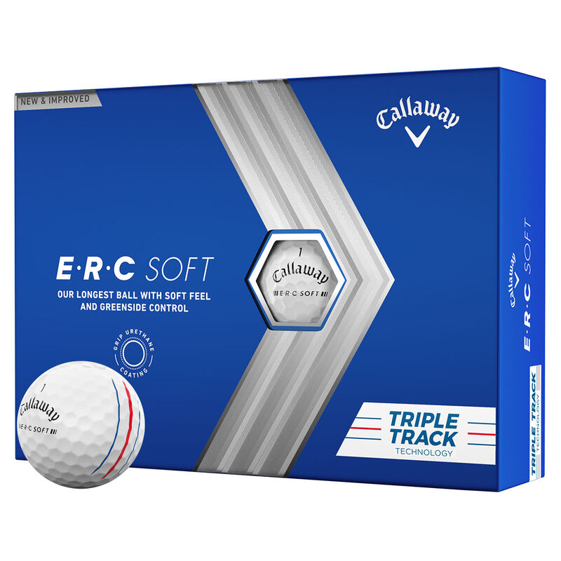 Callaway Golf E.R.C Soft Triple Track 12 Balls, Male, White white Male