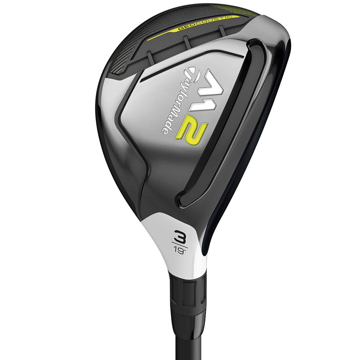 TaylorMade Mens Black, Yellow and Silver M2 Left Hand Regular Reax 65 Hybrid, Size: 22°