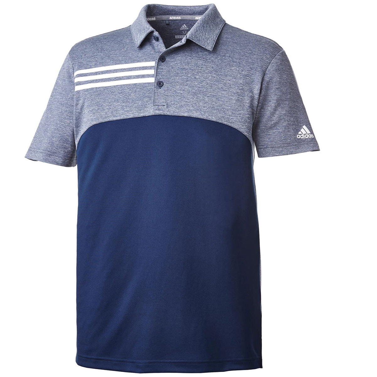 adidas Golf 3-Stripe Heather Block Polo Shirt | Online Golf