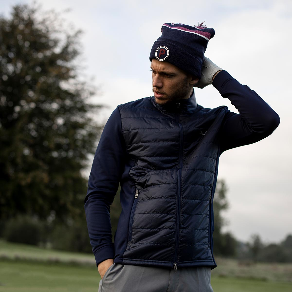 puma quilted golf jacket