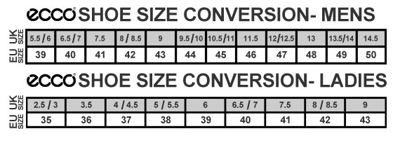 Ecco Golf Shoes Size Chart
