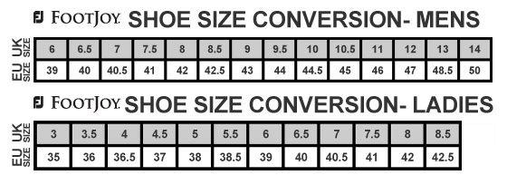 Footjoy Shoe Size Chart