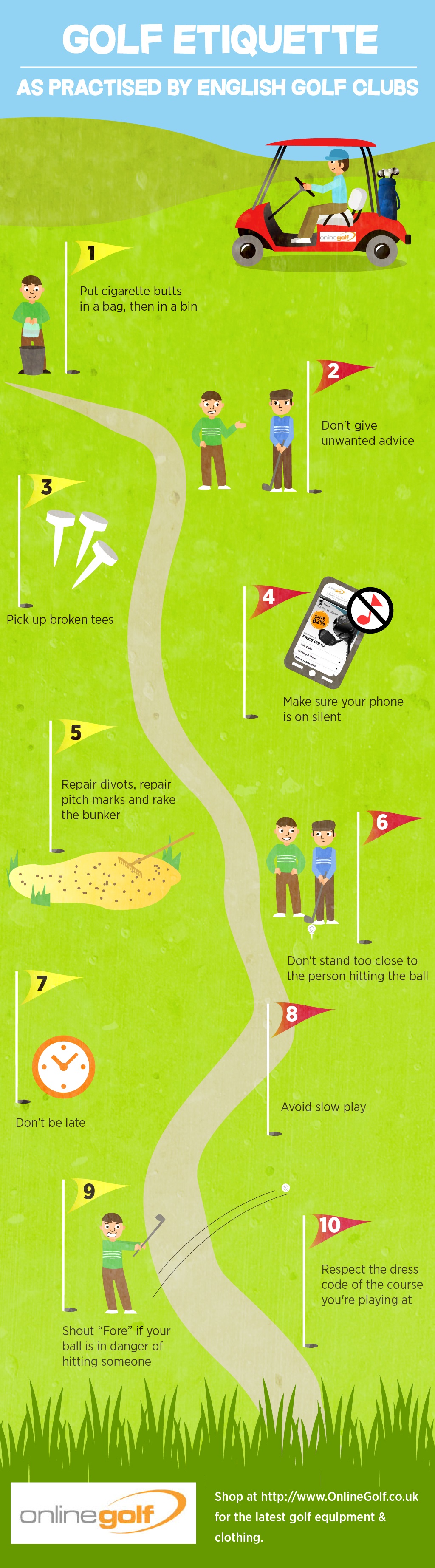 The Top 10 Tips On Good Golf Etiquette Infographic